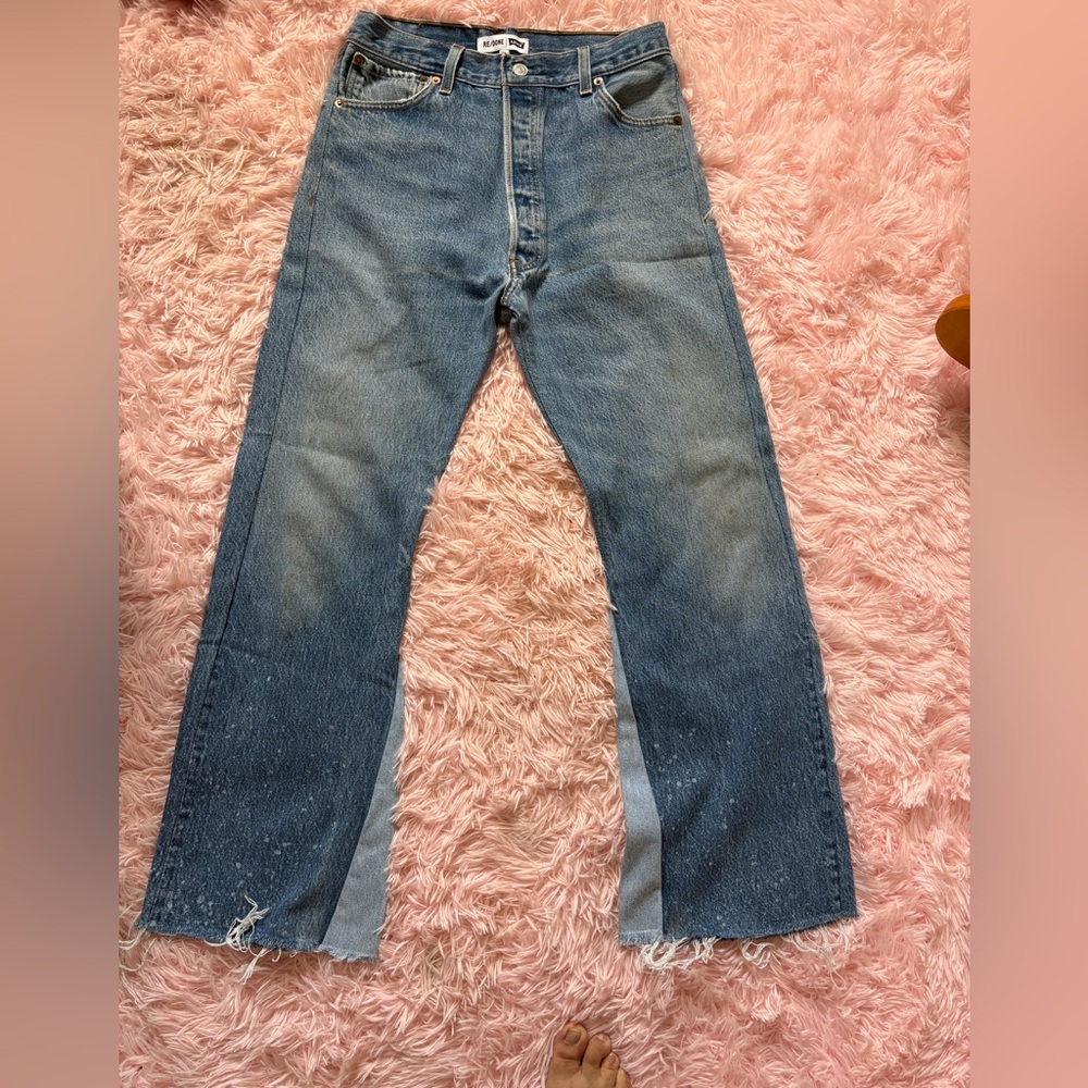 Re/Done - Levi’s Women’s Distressed Blue Bootcut Jeans